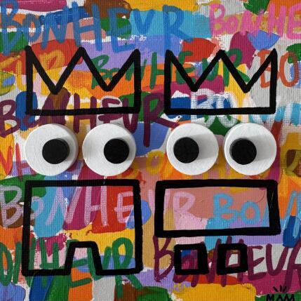 Painting BONHEUR by Mam | Painting Pop-art Acrylic Pop icons, Portrait, Society