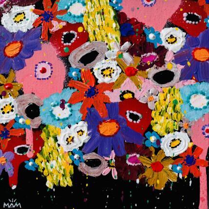 Painting BLACK FLOWERS by Mam | Painting Pop-art Acrylic Nature, Still-life