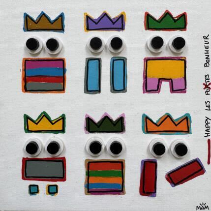 Painting HAPPY TRIBU by Mam | Painting Pop-art Acrylic Minimalist, Pop icons, Society