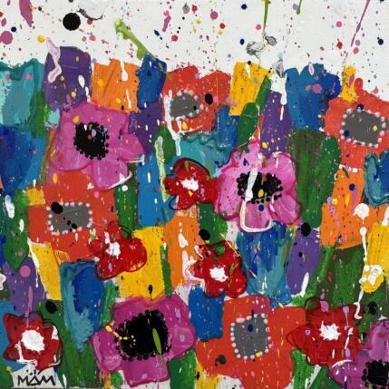 Painting PINK FLOWERS by Mam | Painting Pop-art Acrylic Landscapes, Nature, Pop icons, Still-life