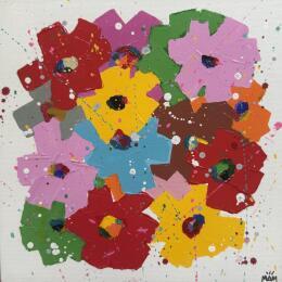 Painting POP FLOWERS by Mam | Painting Pop-art Acrylic Nature, Pop icons, Still-life