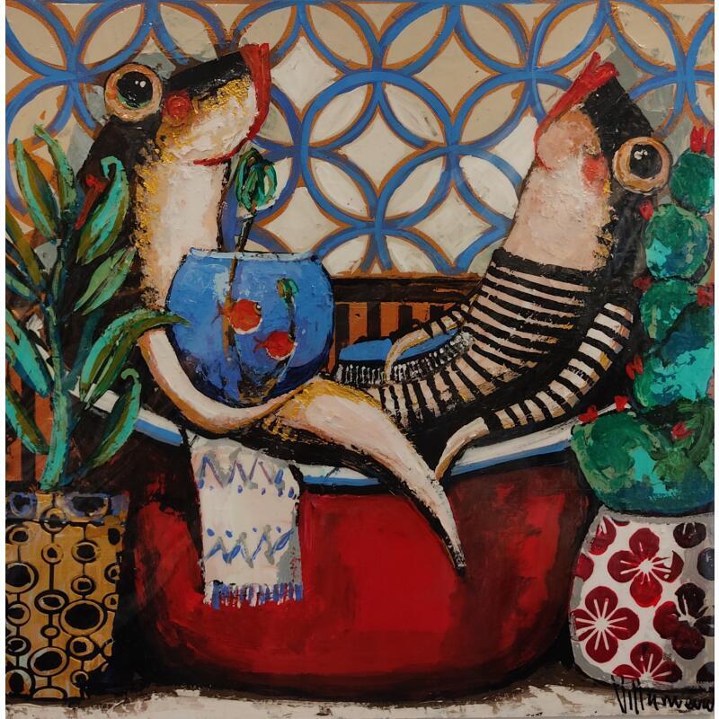 Painting Bano para dos by Villanueva Puigdelliura Natalia | Painting Figurative