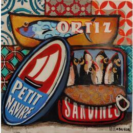 Painting Pesca salada by Villanueva Puigdelliura Natalia | Painting Figurative
