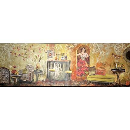 Painting L’heure du thé ou autres divertissements by Romanelli Karine | Painting Figurative Acrylic, Gluing Life style