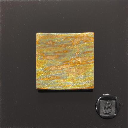 Painting Akashi by Bauquel Véronique | Painting Abstract Acrylic, Gluing, Metal, Resin, Wood Minimalist