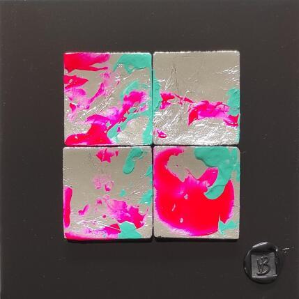 Painting Cupidon by Bauquel Véronique | Painting Abstract Acrylic, Gluing, Resin, Silver leaf, Wood Minimalist, Pop icons