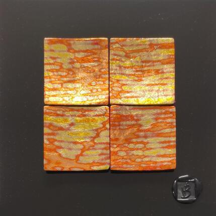 Painting Matsue by Bauquel Véronique | Painting Abstract Acrylic, Gluing, Metal, Resin, Wood Minimalist, Pop icons
