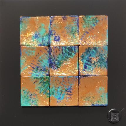 Painting Izumo by Bauquel Véronique | Painting Abstract Acrylic, Gluing, Metal, Resin, Wood Minimalist