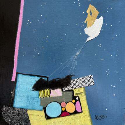 Painting L'envol des petits tresors de M. Paul by Lau Blou | Painting Abstract Acrylic, Gluing