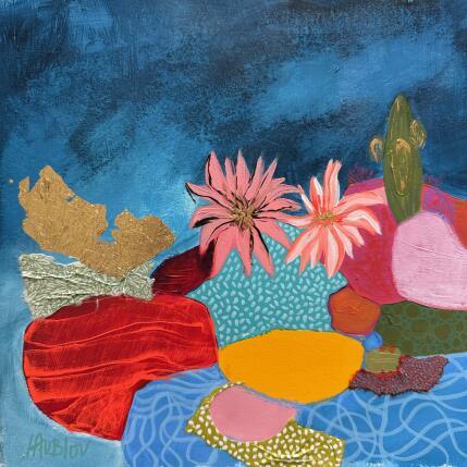 Painting Eaux dans le desert by Lau Blou | Painting Abstract Acrylic, Gluing