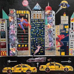 Painting Comics Street by Lovisa | Painting Pop-art Acrylic, Gluing, Metal, Posca, Upcycling, Wood Pop icons, Urban