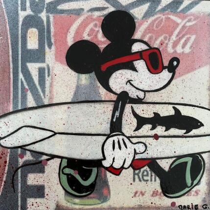 Painting F1 Mickey surf by Marie G.  | Painting Pop-art Acrylic, Gluing, Wood Pop icons