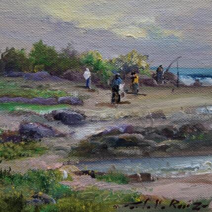 Painting Hacia la mar by Cabello Ruiz Jose | Painting Figurative Oil Landscapes