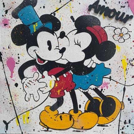 Painting F4 Amour by Marie G.  | Painting Pop-art Acrylic, Gluing, Wood Pop icons