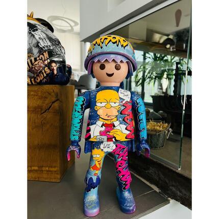 Sculpture HOMER WOW by Anto | Sculpture Pop-art Graffiti, Posca Pop icons