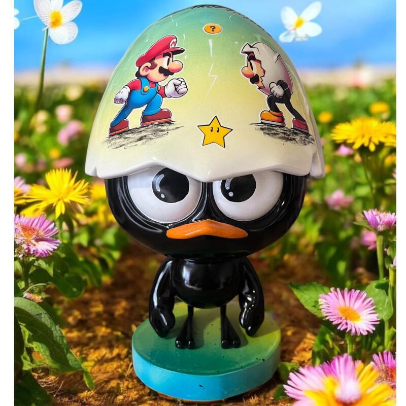 Sculpture CALI MARIO par Le Marquis | Sculpture Figuratif Acrylique, Céramique, Collage Icones Pop