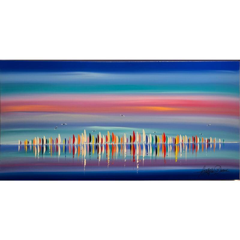 Painting Les bons voiliers le long du rivage by Fonteyne David | Painting Figurative Acrylic