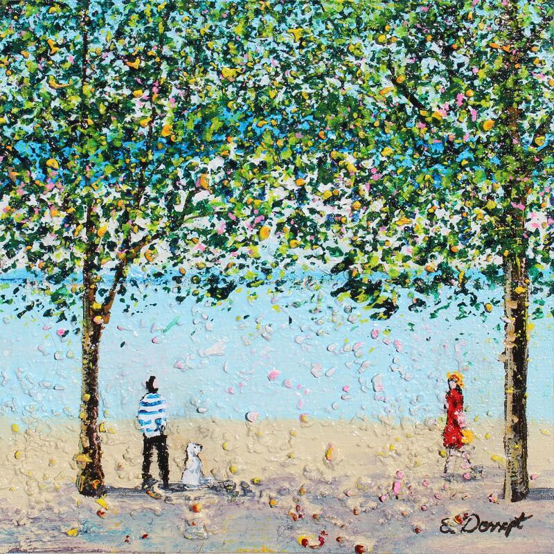 Peinture Coup de foudre par Dessapt Elika | Tableau Impressionnisme Acrylique, Sable