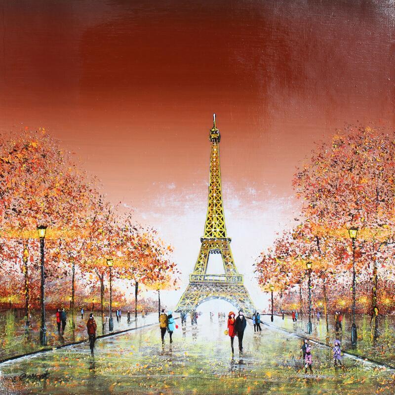 Painting L'avenue de la Tour Eiffel by Dessapt Elika | Painting Impressionism Acrylic, Sand