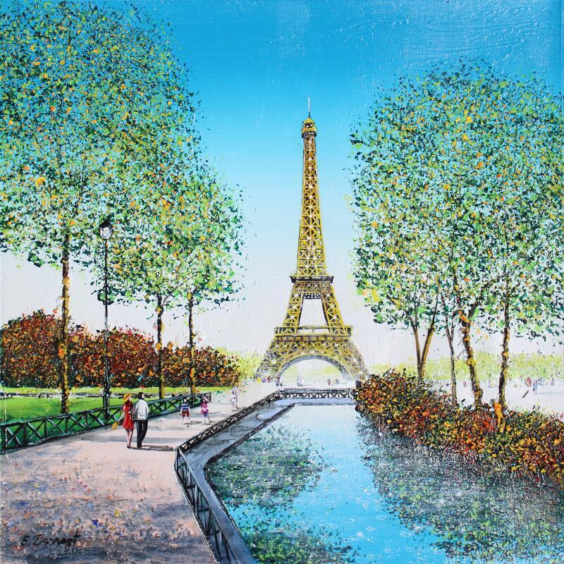 Peinture Parfum de printemps à Paris par Dessapt Elika | Tableau Impressionnisme Acrylique, Sable
