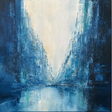 Painting Cristal Bleu by Levesque Emmanuelle | Painting  Oil