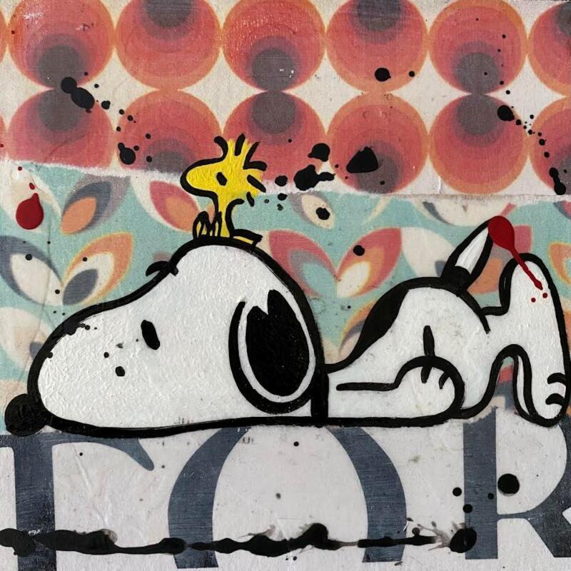 Peinture F1 Sieste par Marie G.  | Tableau Pop-art Icones Pop Bois Acrylique Collage