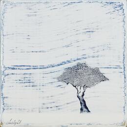 Painting Sous un ciel diaphane 452 by ChristophL | Painting Figurative Acrylic, Ink, Wood Landscapes, Minimalist