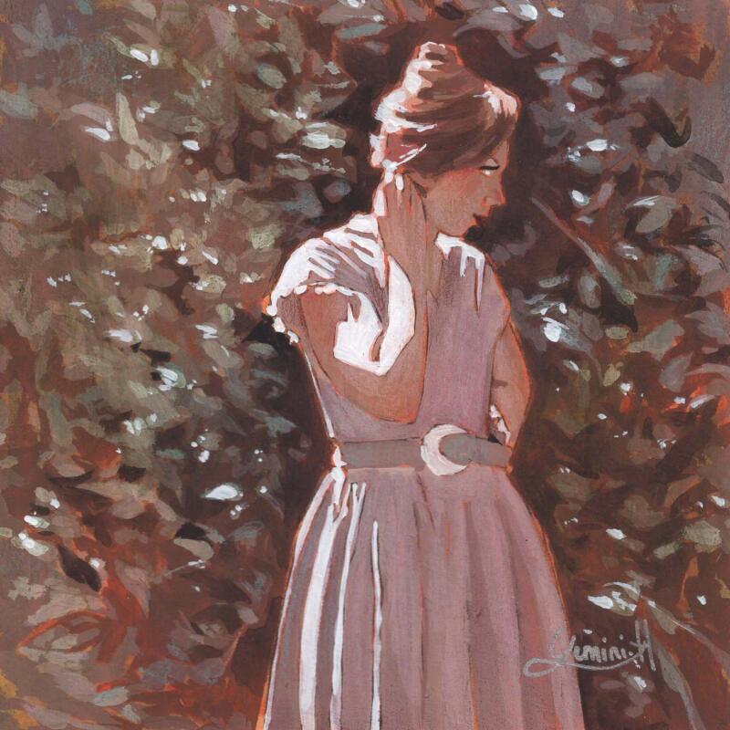 Painting Dès l'aube by Gemini. H  | Painting Realism Portrait Nature Life style Oil Acrylic