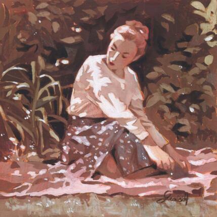 Painting Pause sur l'herbe by Gemini. H  | Painting Realism Acrylic, Oil Life style, Nature, Portrait