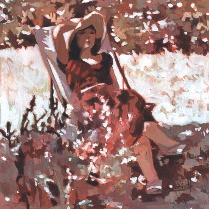 Painting Quiétude by Gemini. H  | Painting Realism Acrylic, Oil Life style, Nature, Portrait