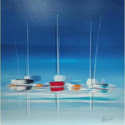 Peinture La balade bleue par Munsch Eric | Tableau Figuratif Acrylique, Huile Marine