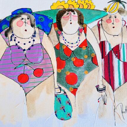 Painting Joelle Noémie Martine by Colombo Cécile | Painting Naive art Acrylic, Gluing, Ink, Pastel, Watercolor Life style, Portrait