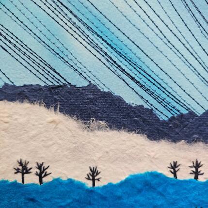 Painting Blue trees by Vazquez Laila | Painting Figurative Textile, Watercolor Landscapes