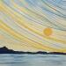 Painting Golden threads of the sun by Vazquez Laila | Painting Figurative Landscapes Watercolor Textile