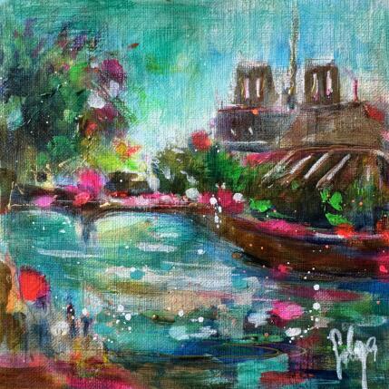Painting Notre Dame  by Solveiga | Painting  Acrylic