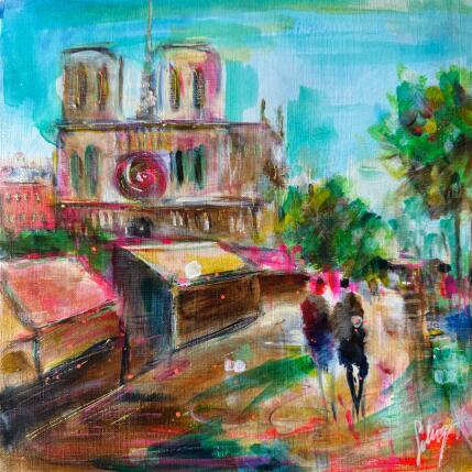 Painting Quai des bouquinistes by Solveiga | Painting  Acrylic