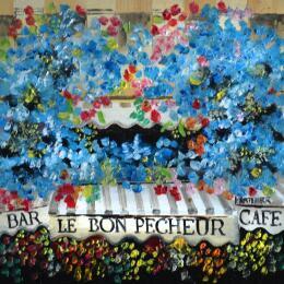 Painting LE BON PECHEUR by Rodriguez Rio Martin | Painting Impressionism Oil Pop icons, Urban