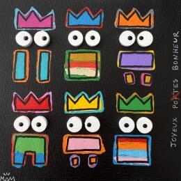 Painting JOYEUX POTES by Mam | Painting Pop-art Acrylic Minimalist, Pop icons, Society