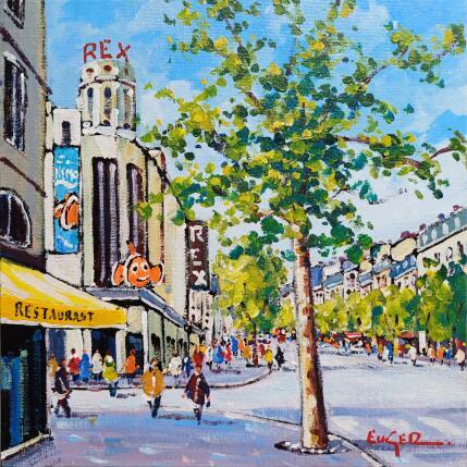 Painting BOULEVARD POISSONNIERE A PARIS by Euger | Painting Figurative Acrylic Life style, Society, Urban