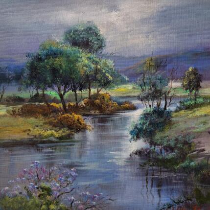 Painting Al lado del rio by Cabello Ruiz Jose | Painting Figurative Oil Landscapes