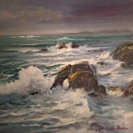 Painting Golpe de olas by Cabello Ruiz Jose | Painting Figurative Oil Nature