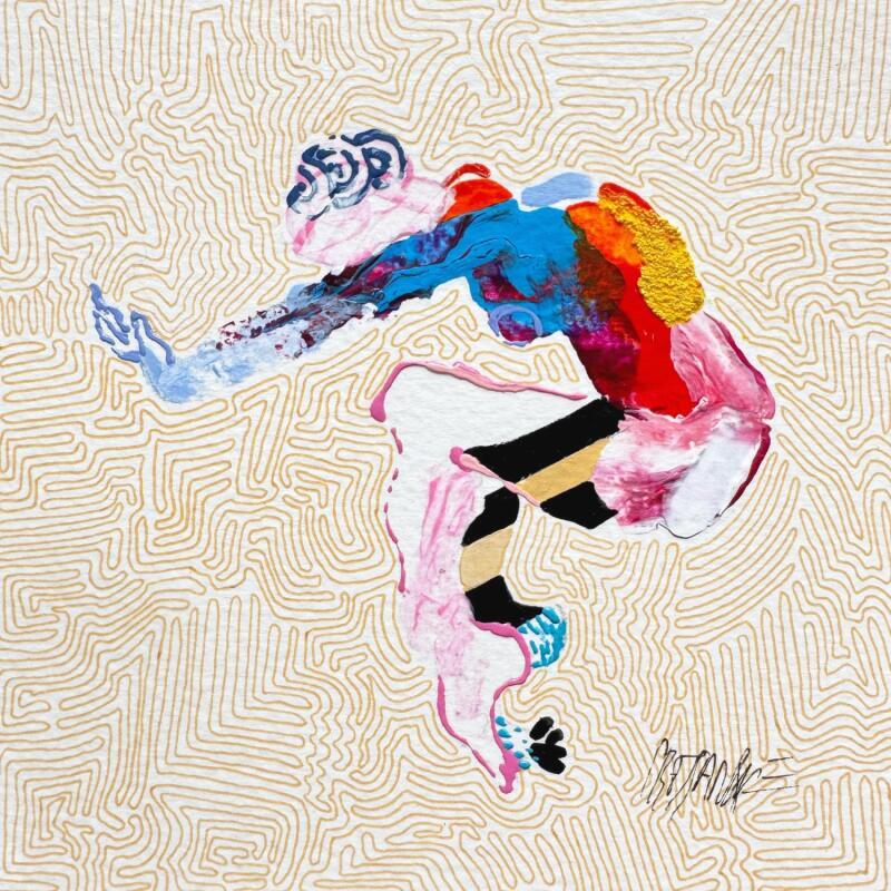 Painting L'Appuie by Cressanne | Painting Figurative Acrylic, Ink, Sand Nude