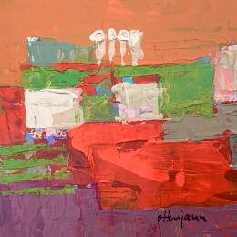 Painting Vue recomposée 2 by Ottenjann Andrea | Painting Abstract Acrylic Landscapes
