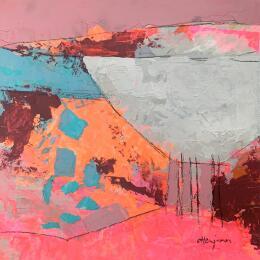 Peinture Lumière de terrain 2 par Ottenjann Andrea | Tableau Abstrait Acrylique Paysages