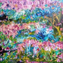 Painting Arbuste fleuri numéro 1 by Amblard Florence | Painting Abstract Acrylic Nature