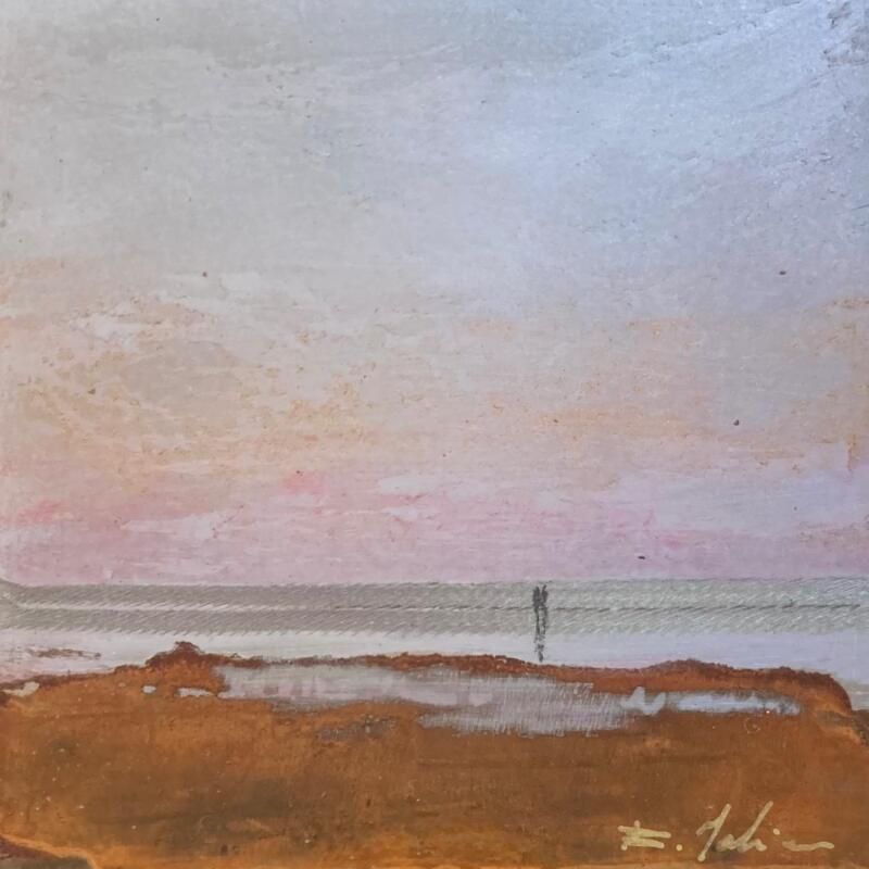 Painting Face à la mer  by Mahieu Bertrand | Painting Figurative Landscapes Metal