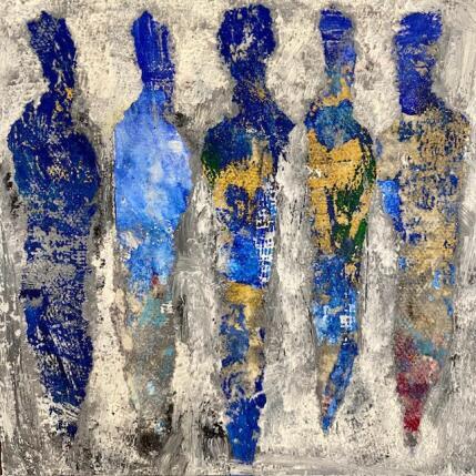 Painting Les fervents d'azur by Rocco Sophie | Painting Raw art Acrylic, Gluing, Sand