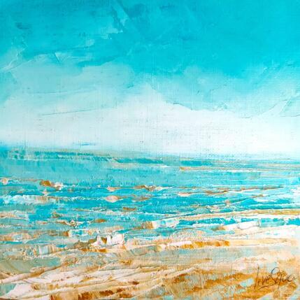 Painting Turquoise et sable by Levesque Emmanuelle | Painting  Oil