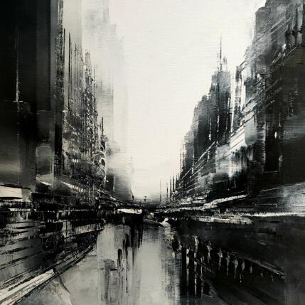 Painting Silhouettes urbaines by Levesque Emmanuelle | Painting  Oil