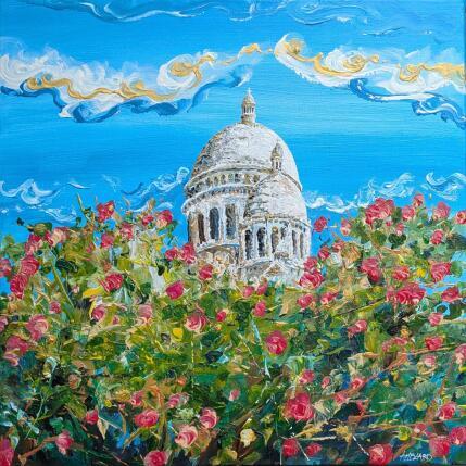 Painting les roses du Sacré coeur by Amblard Florence | Painting Impressionism Acrylic Nature